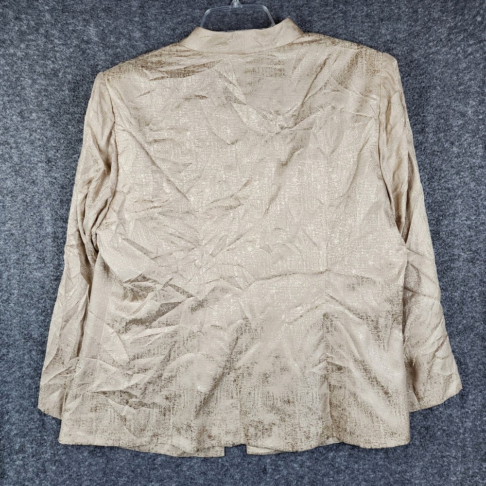 Adrianna Papell Skirt Suit Women 16W Gold Silk Embroidered Beaded 2 Piece Set - Picture 2 of 15
